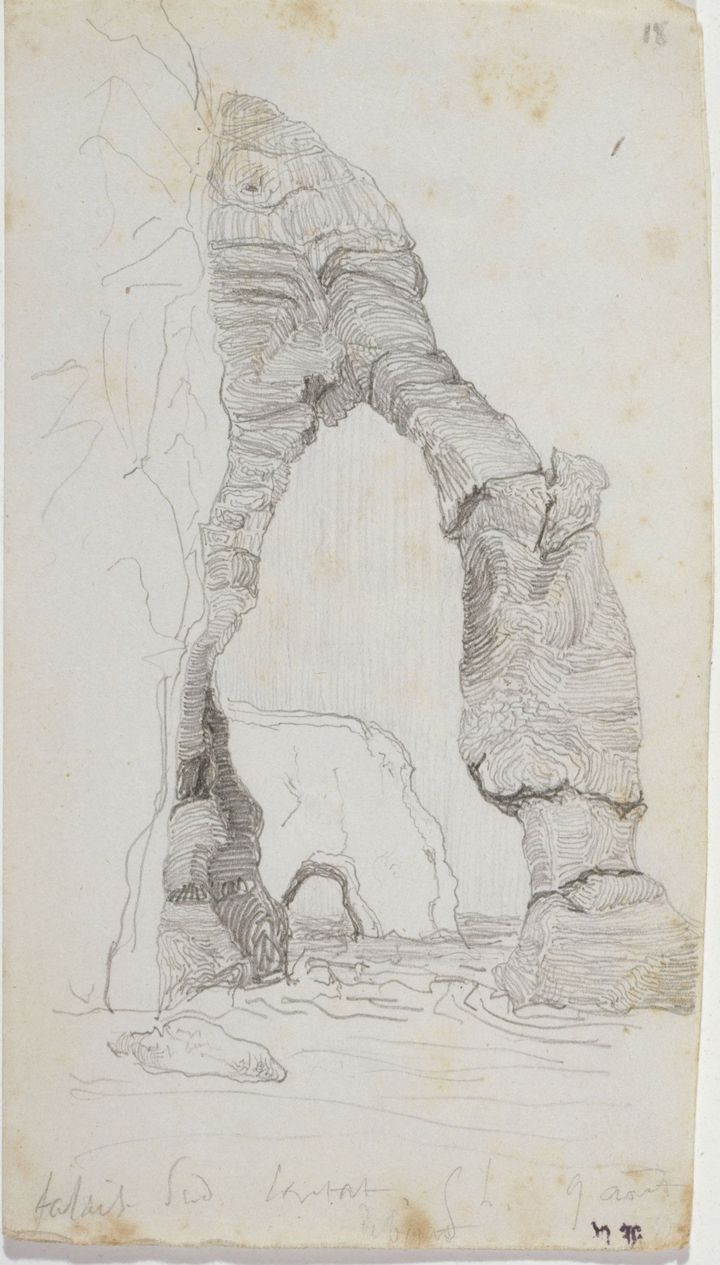 Victor Hugo, à Étretat, falaise sud